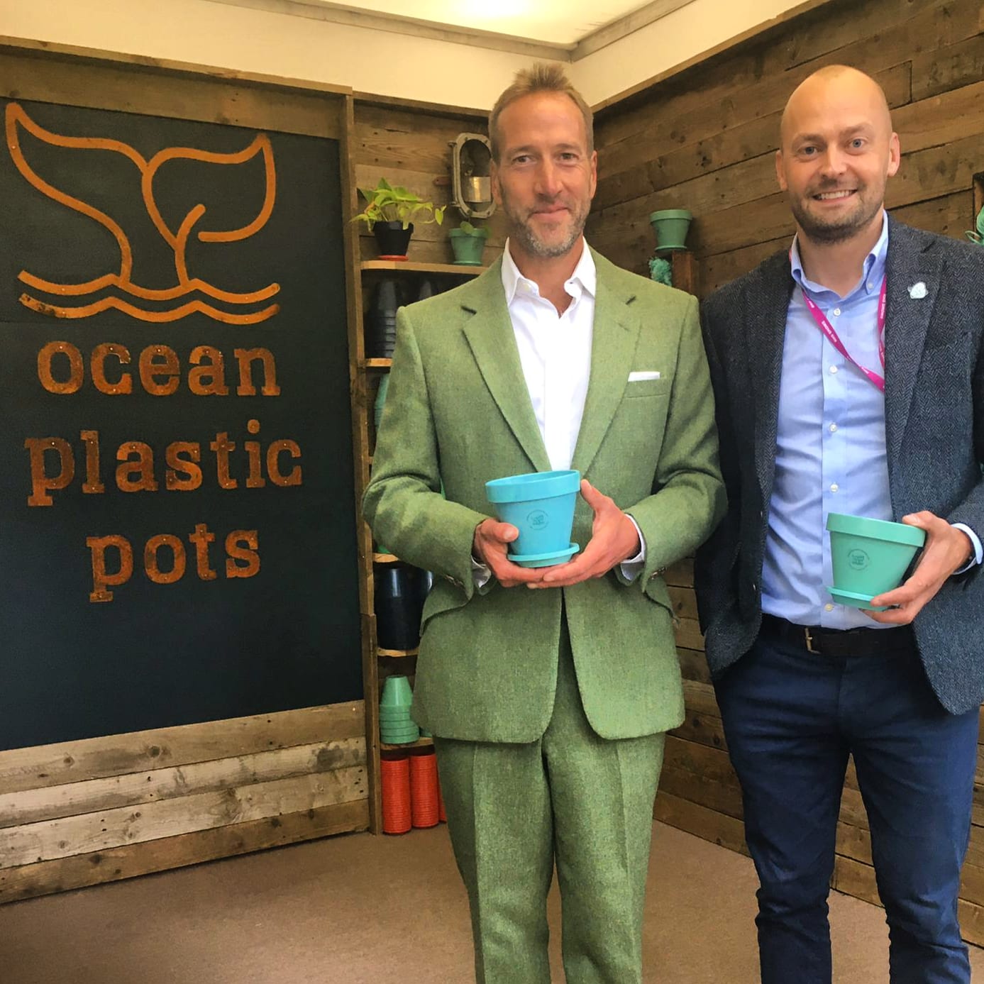 Ben Fogle Visits Ocean Plastic Pots at RHS Chelsea